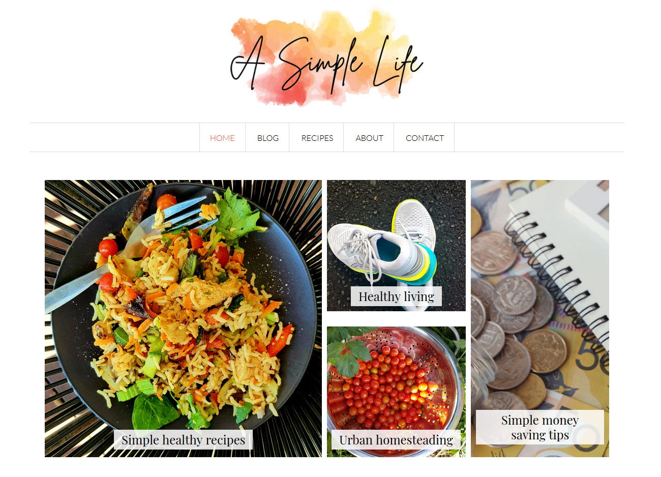 A Simple Life - Website Screenshot