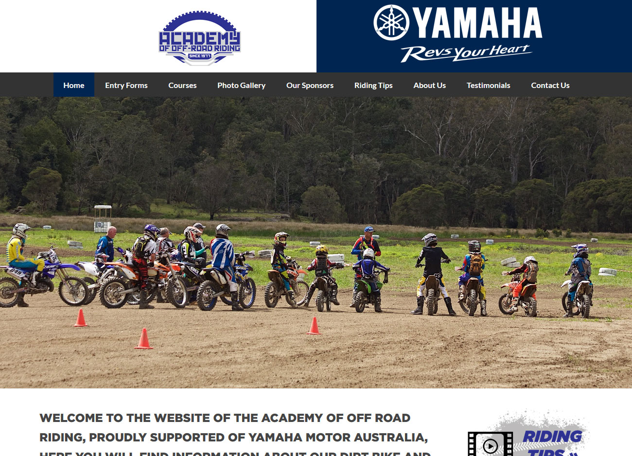 Academy of Offroad Riding - Website Screenshot
