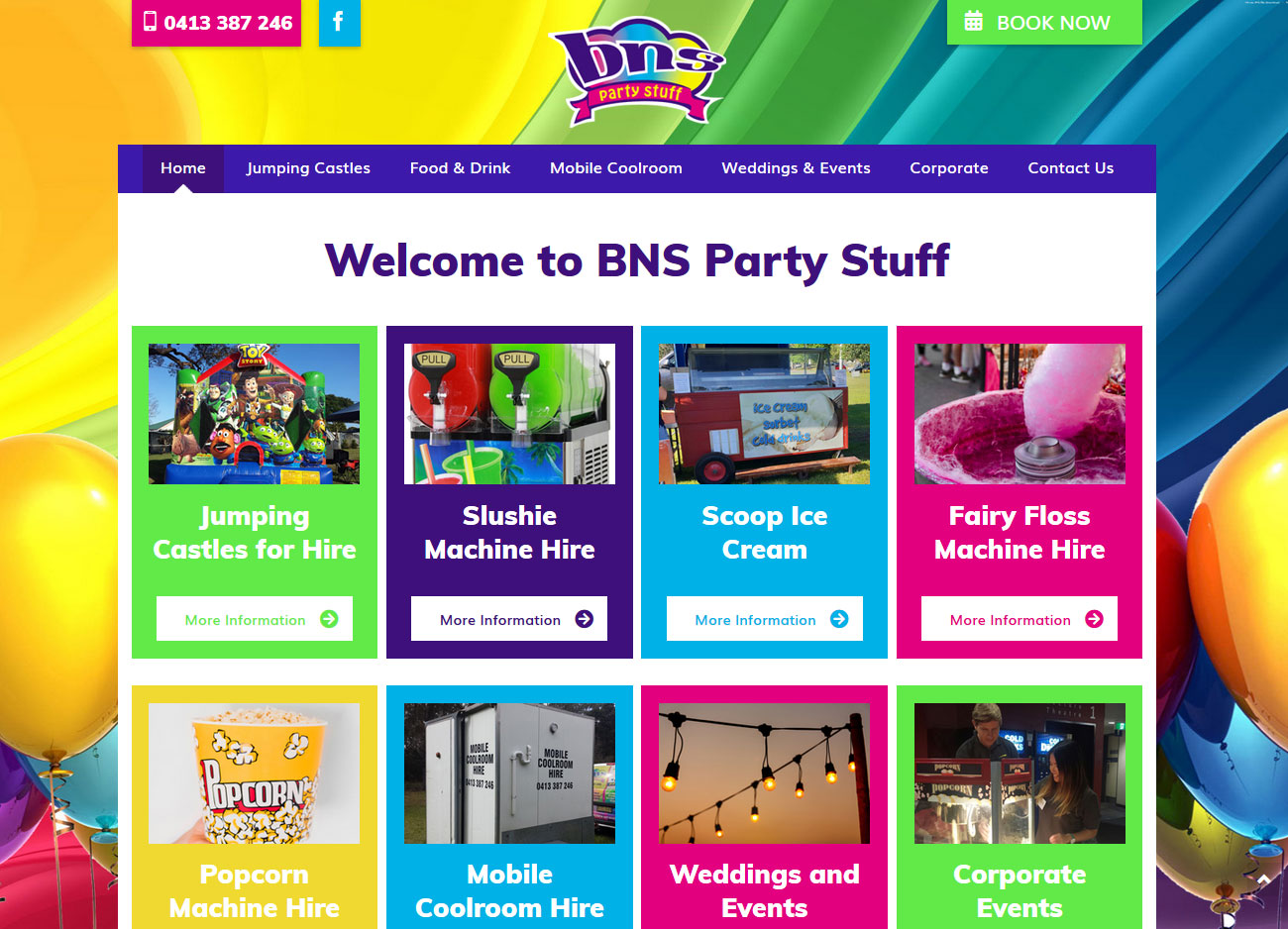 BNS Party Stuff - Website Screenshot