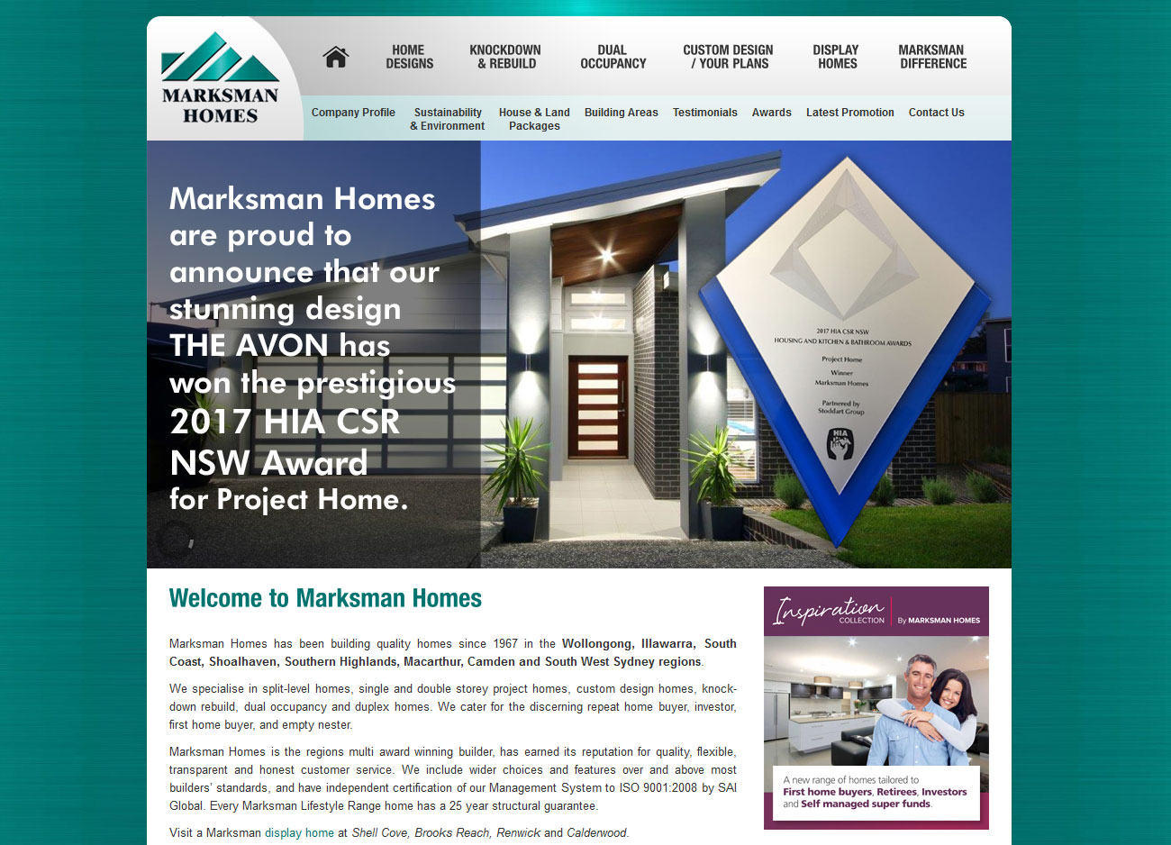 Marksman Homes - Website Screenshot