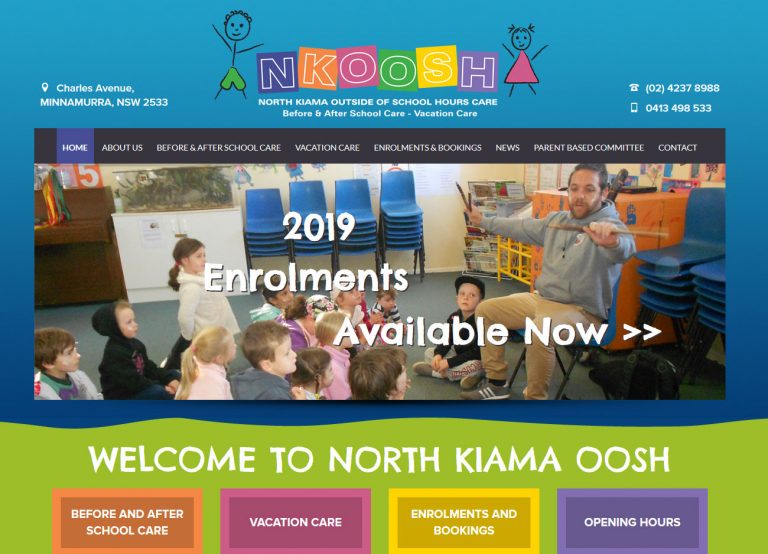 North Kiama OOSH - Website Screenshot